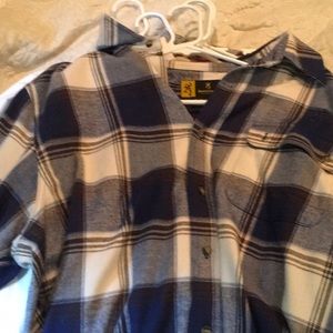 Large sleeve flannel browning button up